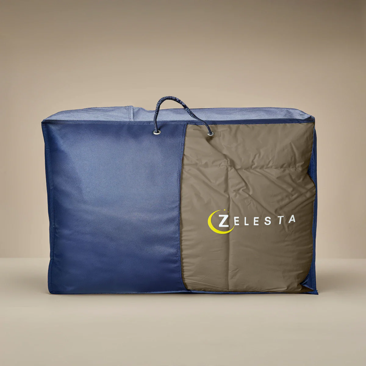 Zelesta Deluxe Duo Perkal-Baumwolle Bettdecke - Taupe & Creme - Image 5