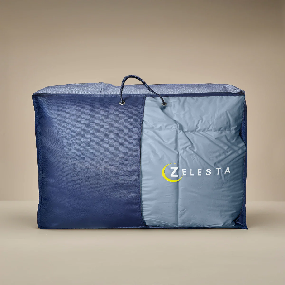 Zelesta Deluxe Duo Perkal-Baumwolle Sommerdecke - Traumblau & Creme - Image 5