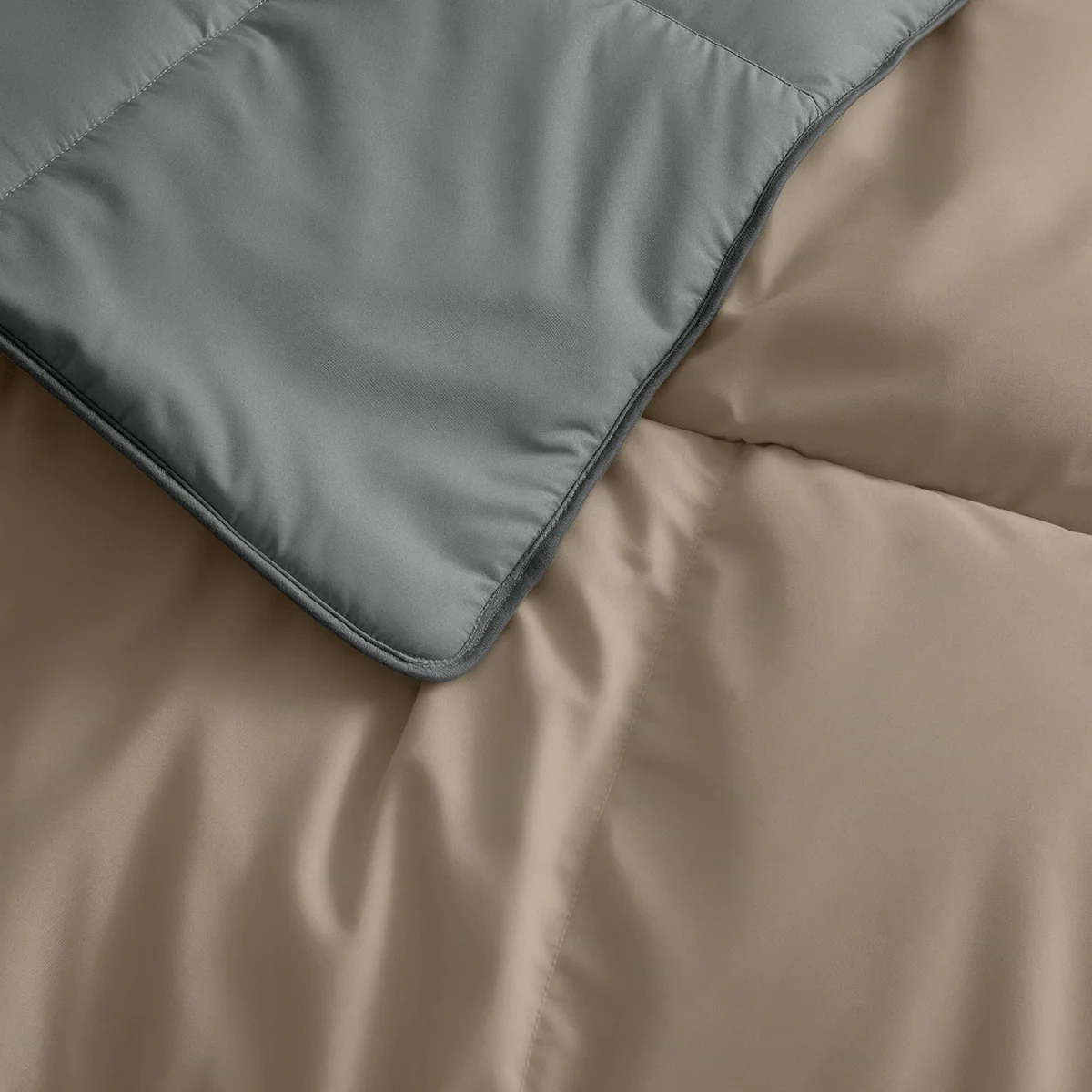Zelesta Deluxe Perkal-Baumwolle Bettdecke - Anthrazit & Taupe - Image 9
