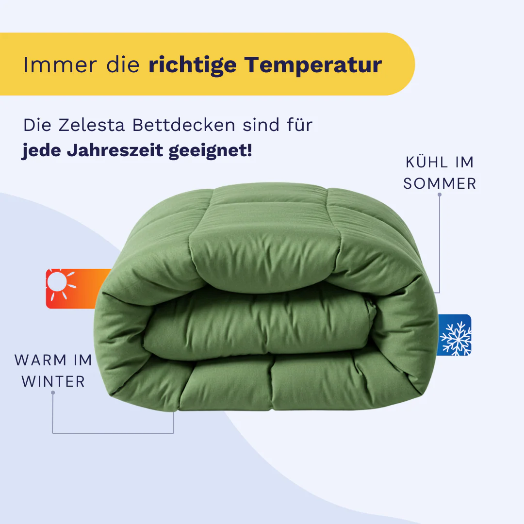 Zelesta Comfort Uni Bettdecke – Salbeigrün - Image 4